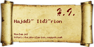 Hajdú Ilárion névjegykártya